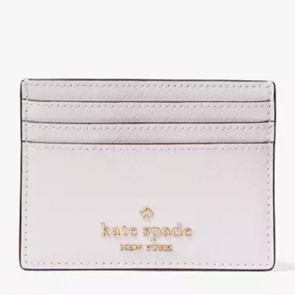 Kate Spade Madison Studded Faux Pearls Small Slim Card Holder, Lilac Moonlight - Picture 2 of 3